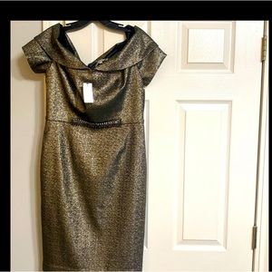 Rickie freeman Terri Jon metallic dress. Size 8
